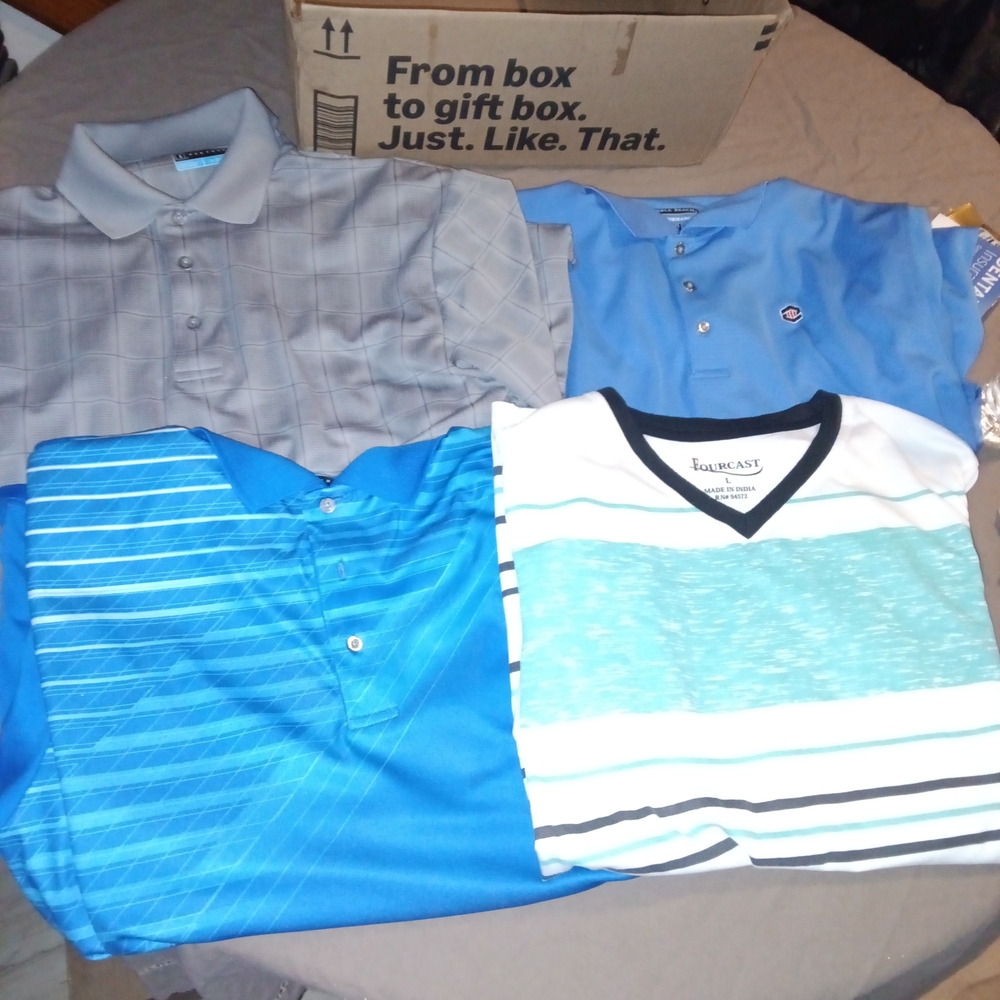 Blue and Gray Kids Shirt Set